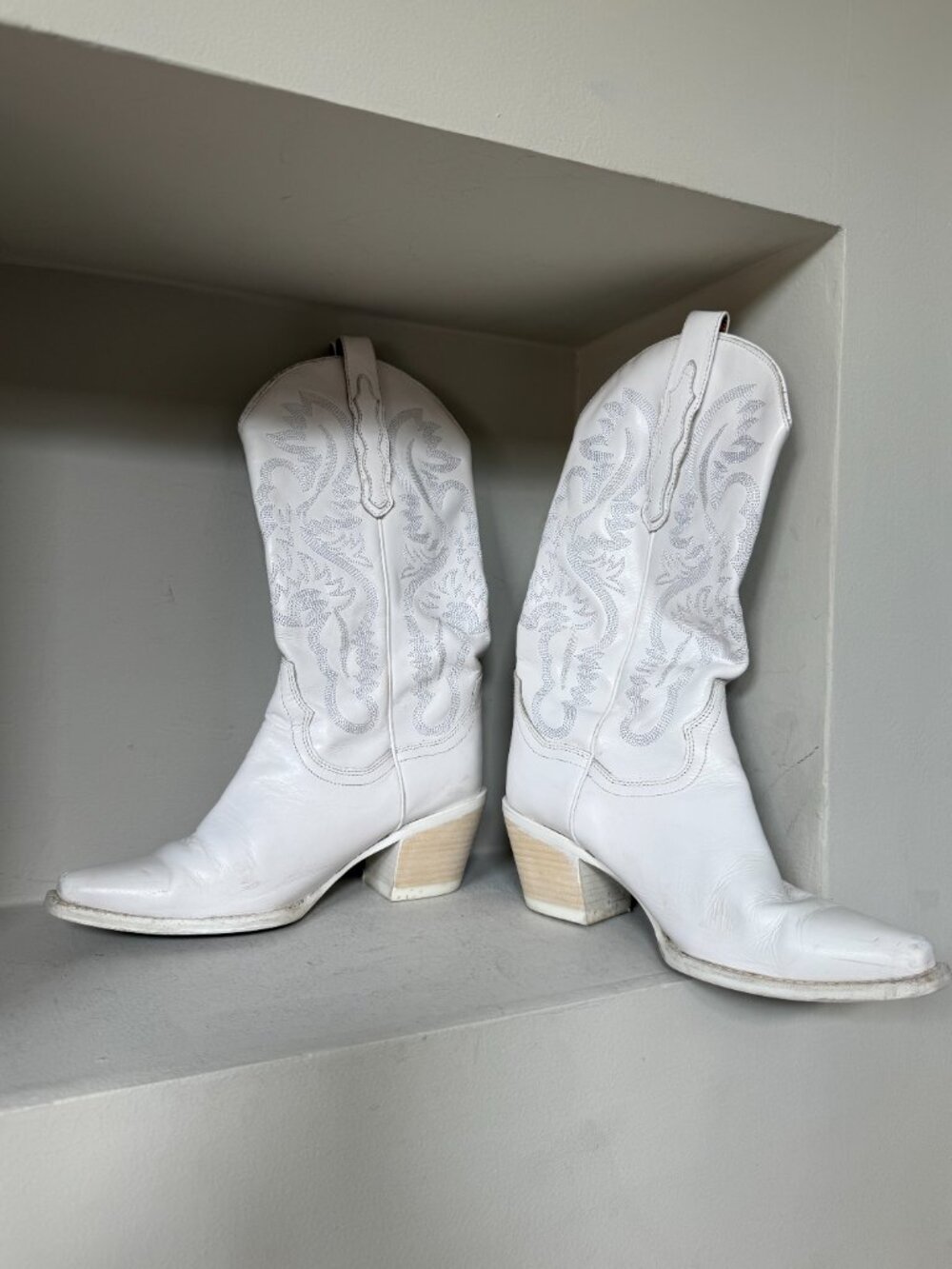 Jeffrey Campbell Rancher MD White Leather Cowboy Boots Women’s 8 - Picture 10 of 16